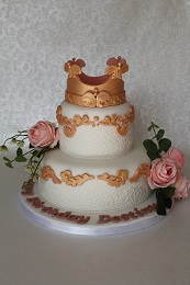 crown and lace birthday cake